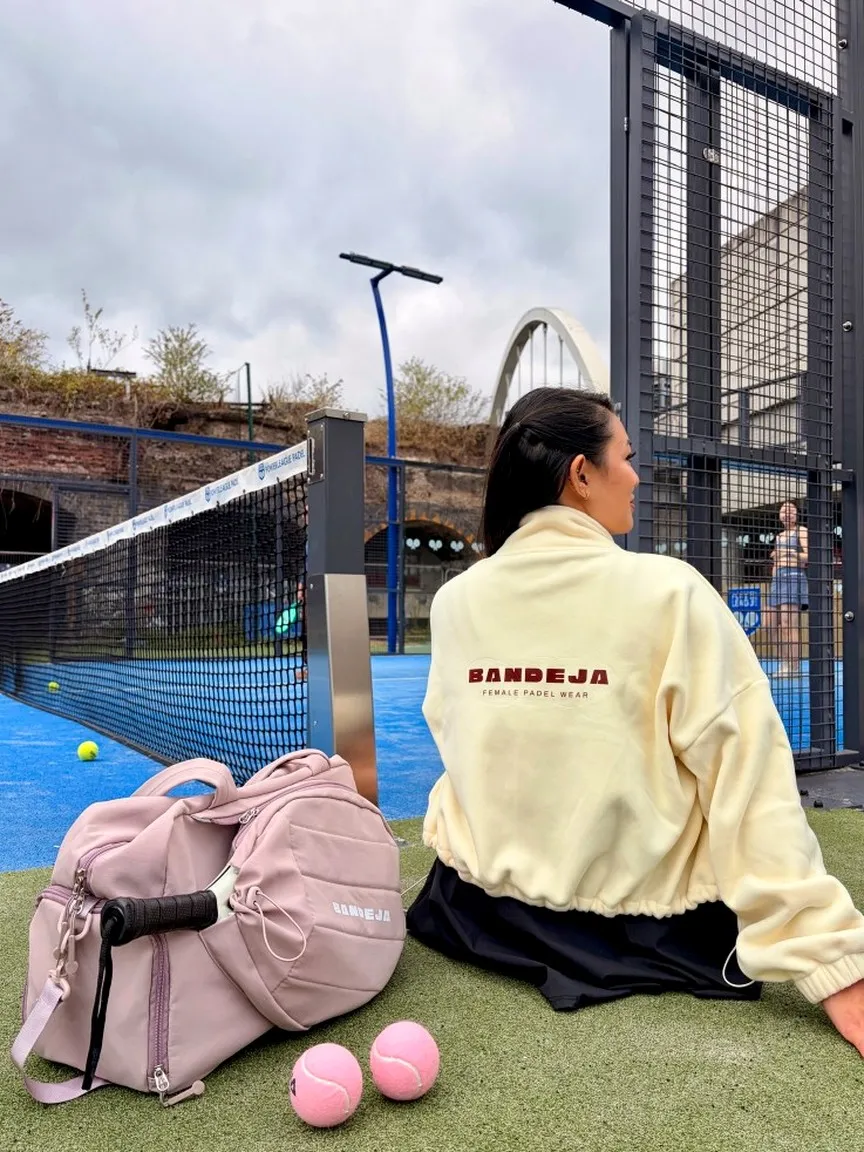 Butter Jacket in Butter Yellow with Club Bag in Blush