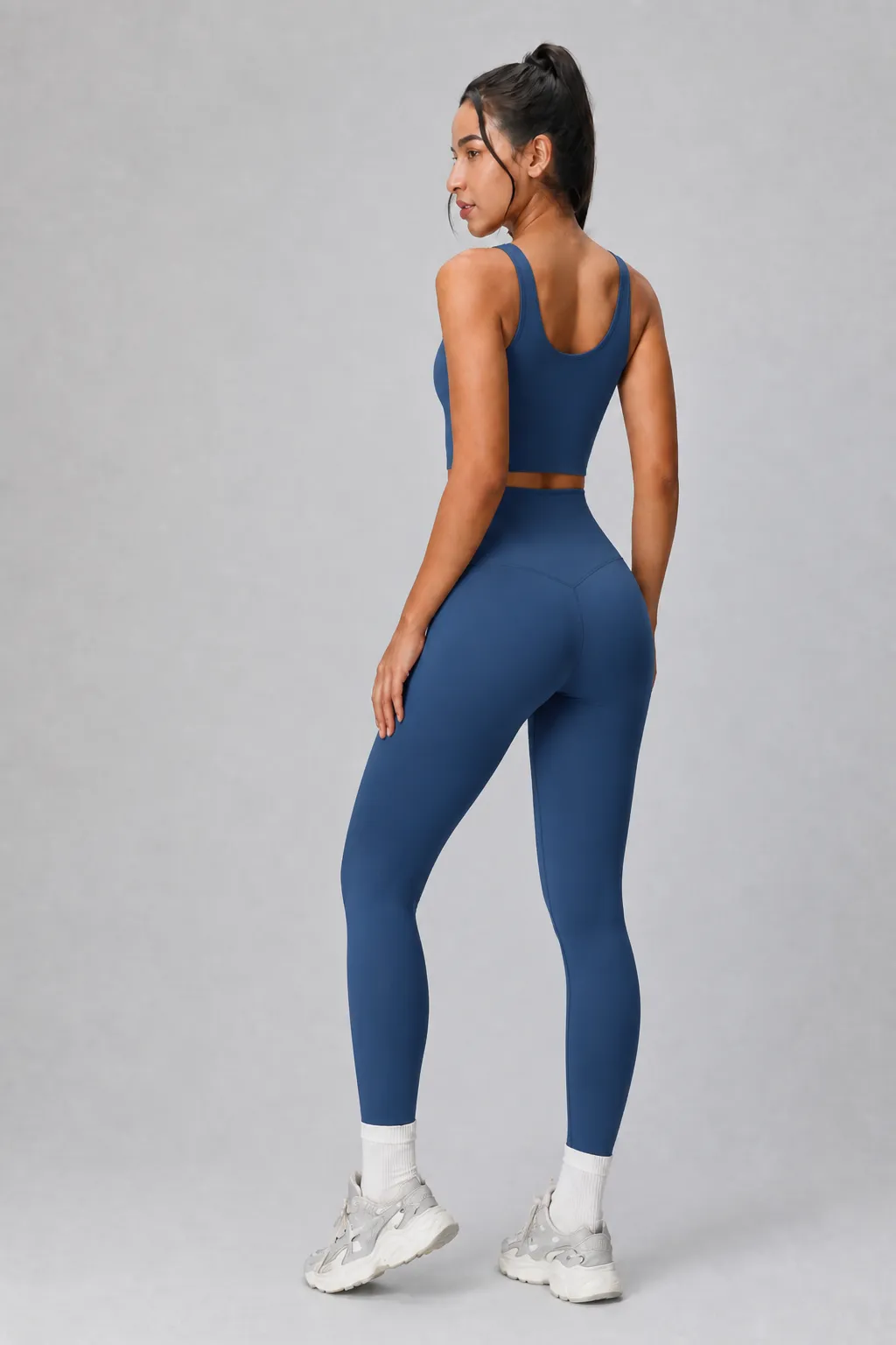 Court Legging in Navy — back seam