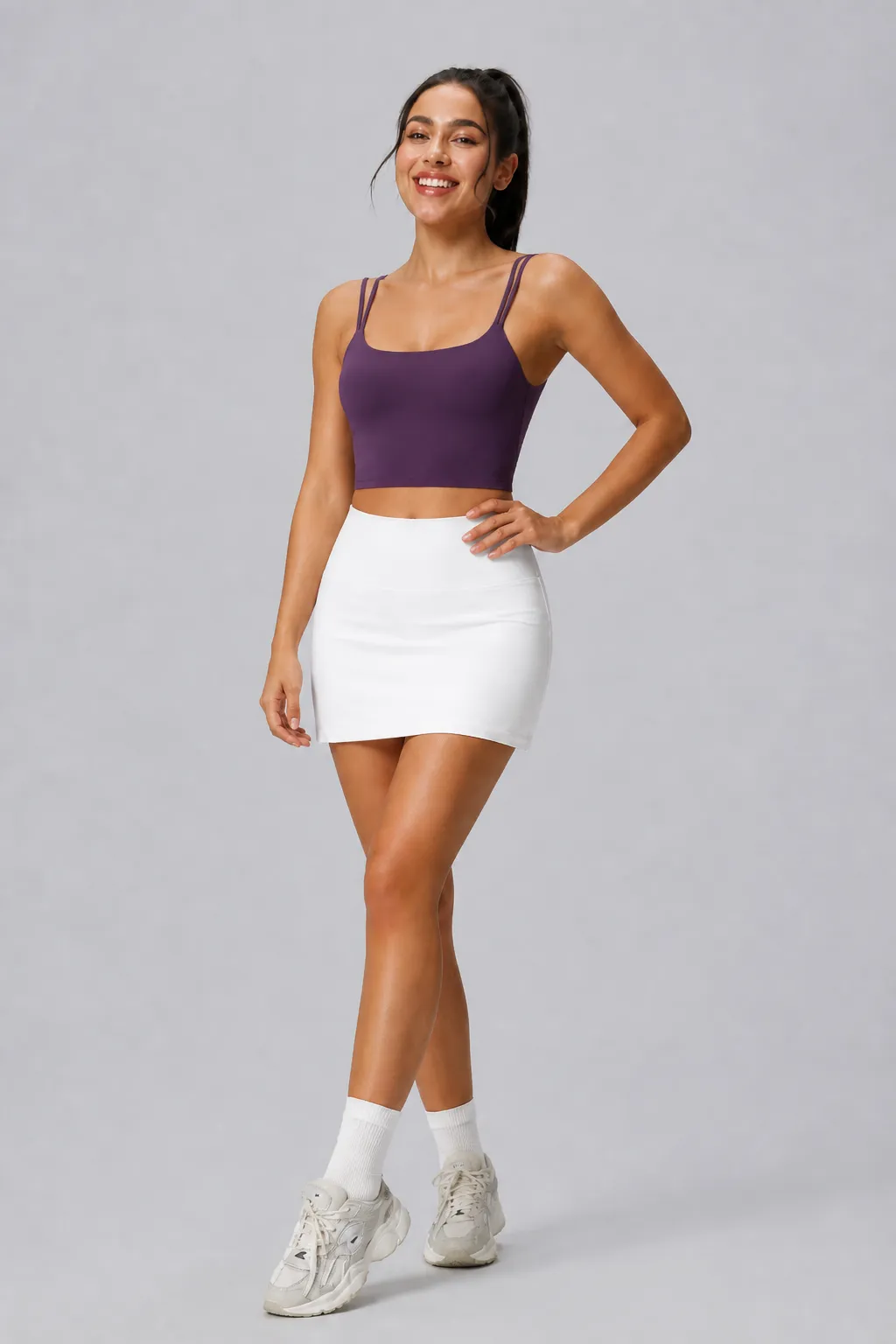 Open-Back Bra in Plum